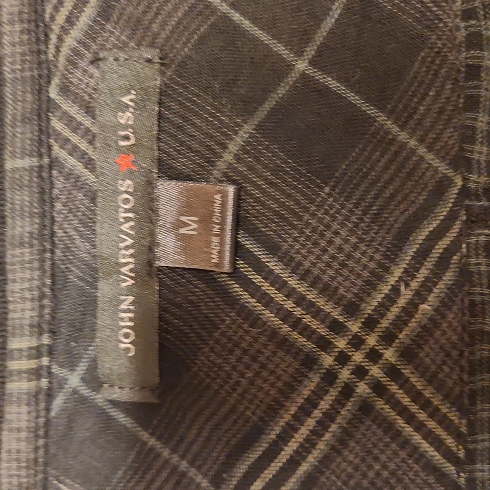 John Varvatos U.s.a Flannel Button Down V Neck Lightweight Knit Cardigan Sweater - Picture 5 of 10